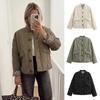 2024 Autumn and Winter New Women's Clothing Versatile Temperament Long-sleeved Loose Single-breasted Quilted Leopard Print Cotton Jacket
