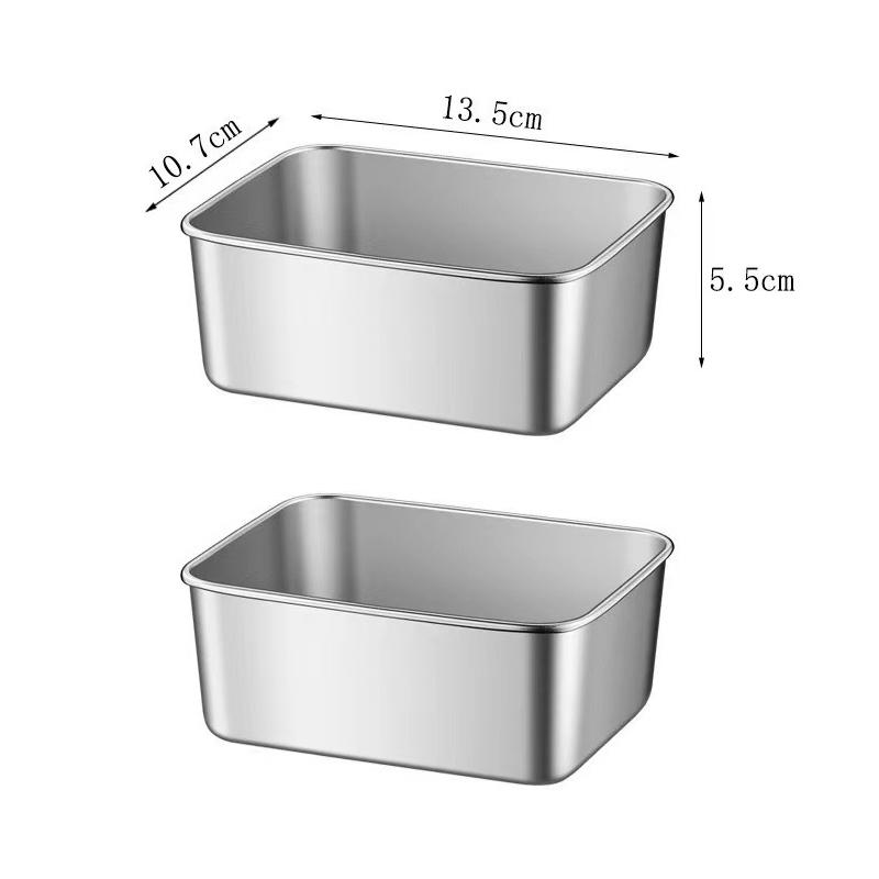 2/3/4/5 шт. Контейнер для еды из нержавеющей стали с крышкой, большой вместимости, для хранения продуктов, коробка для сохранения свежести, поднос