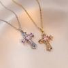 Cross Zircon Pendant Necklace Female Hip Hop Ins Retro Punk Clavicle Chain
