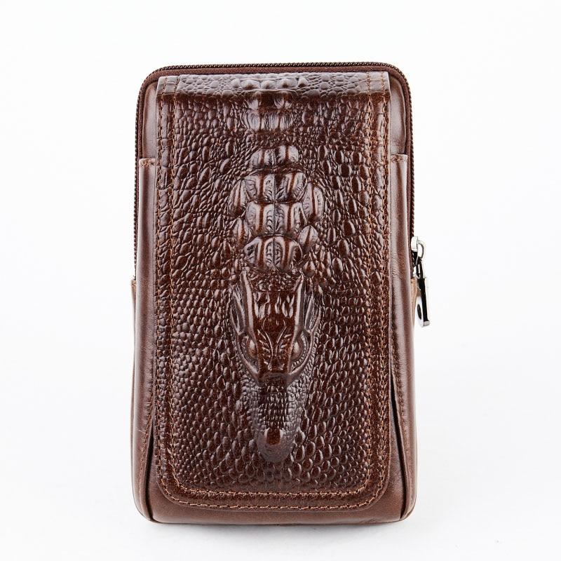 Натуральная натуральная кожа, поясной ремень, мужской портсигар для сотового/мобильного телефона, сумка для денег, кошелек с крокодиловым узором, поясная сумка Ba