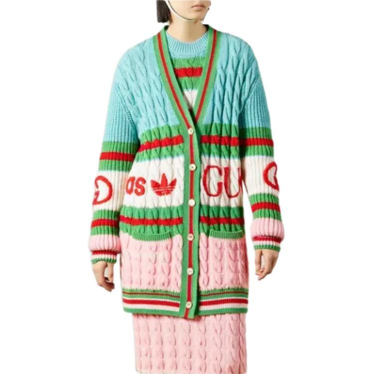 Gucci X Adidas Originals Коллаборация Весна/Лето 2023 Вязаные изделия Женские Синий 717705-XKCQ3-5429