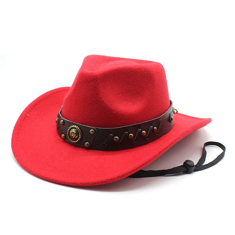 Ethnic Woolen Hats European and American Men and Women's Woolen Western Cowboy Hats