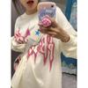 Harajuku Y2k женские футболки с надписью и графикой, милая повседневная футболка большого размера с длинными рукавами, корейская модная уличная одежда, женские топы