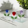 Captivating Crystal Tulips Sculpture Glass Miniature Flower Decorative Figurine Ornament for Valentines Day Gift Giving