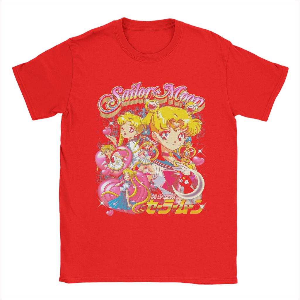 Футболки Sailor Moon Мужские Мода 100% Хлопок Футболка С Круглым Вырезом С Коротким Рукавом Футболки Оригинальная Одежда