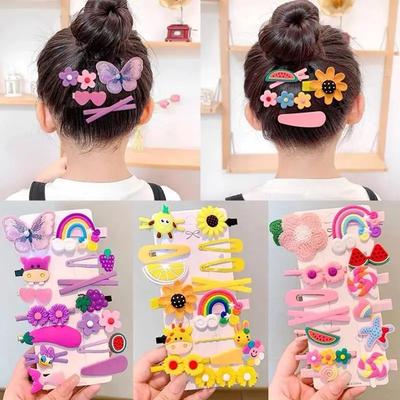 Floves Shop 14 шт. Милый набор заколок для волос Детские заколки для челки Цветок Фрукт Заколки для волос для маленькой девочки Аксессуары для волос
