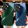Градиентный узор Синий Для Oppo A79 5G 58 78 74 60 4G Reno 11F Realme GT 6 11 Note 50 10 C55 X2 Закаленное стекло Черный Чехол для телефона