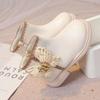 Girls Fashion Butterfly Boots Elegant Kids Short Leather Boots Chic Children Sweet Princess Boots Round-toe Anti-Slippery 2024