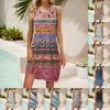 Women's Summer Casual U Neck Printed Sleeveless Dresses