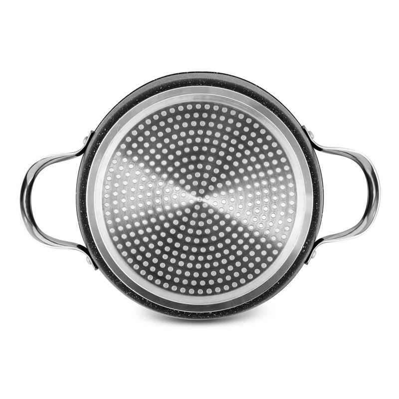 Сотейник из кованого алюминия 24 см 4,1 л Эффект камня Стеклянная крышка Tfi Hight_ft24tfi Durand Dupont