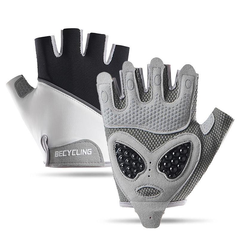 Fitness Gloves for Men and Women Outdoor Non Slip Wear Resistant Cycling Breathable Ice Silk Love Liquid Silicone Sports Half Finger Gloves