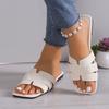 Summer Women Sandals  New Outdoor Plus Size 43 Open Toe Flat Slippers Female Square Head Beach Woman Shoes Zapatos De Mujer