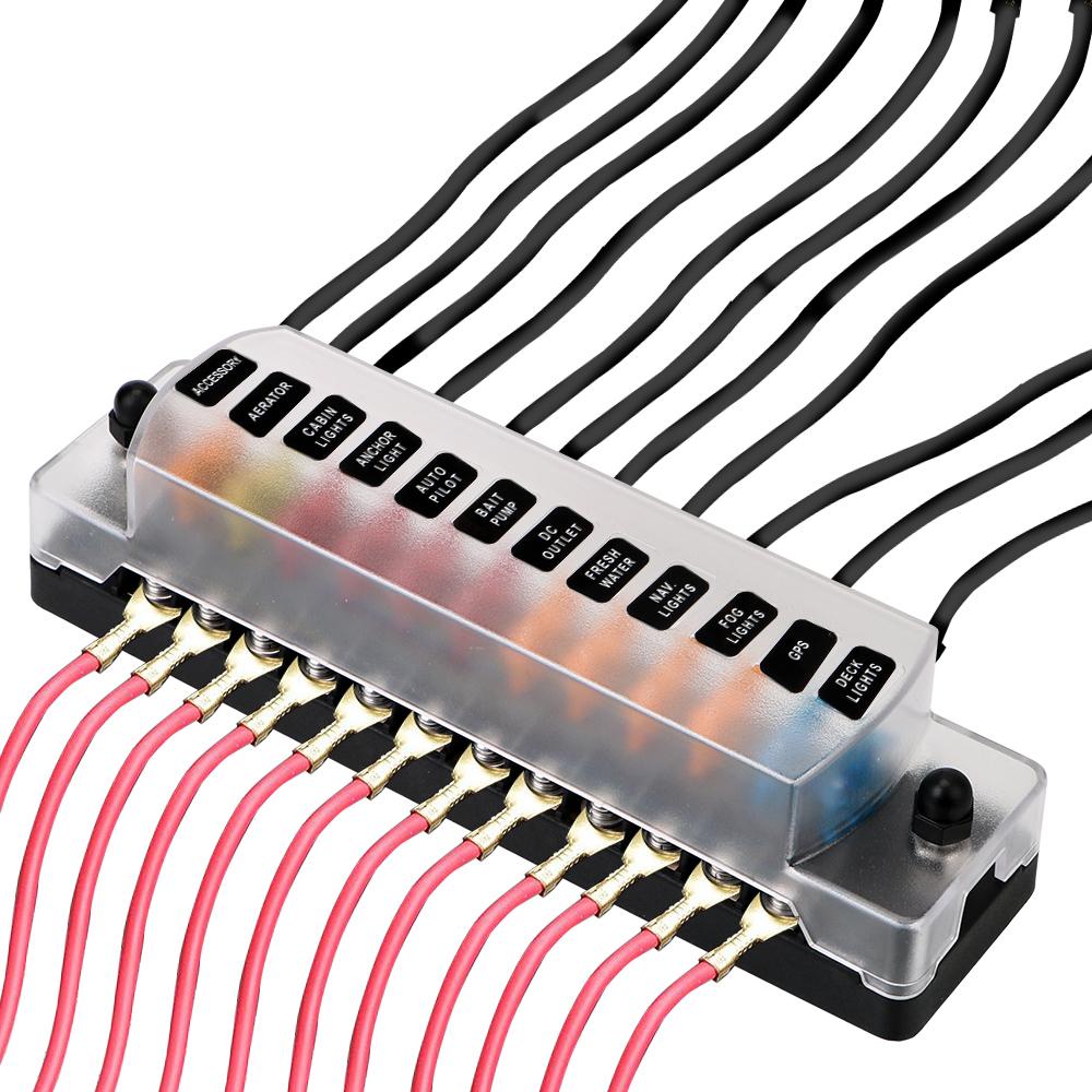 32 В 75 А 6-позиционный 12-позиционный блок предохранителей для автомобильного морского трайка, держатель коробки предохранителей