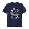 Womens T Shirt Never Better Skeleton Coffin Skull Funny Halloween Casual  Tops Black X Large vintage Washed streetwear