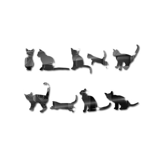 9шт/набор многоразовые наклейки на стены самоклеящиеся модные 3D-эффект наклейки на окно для кошек