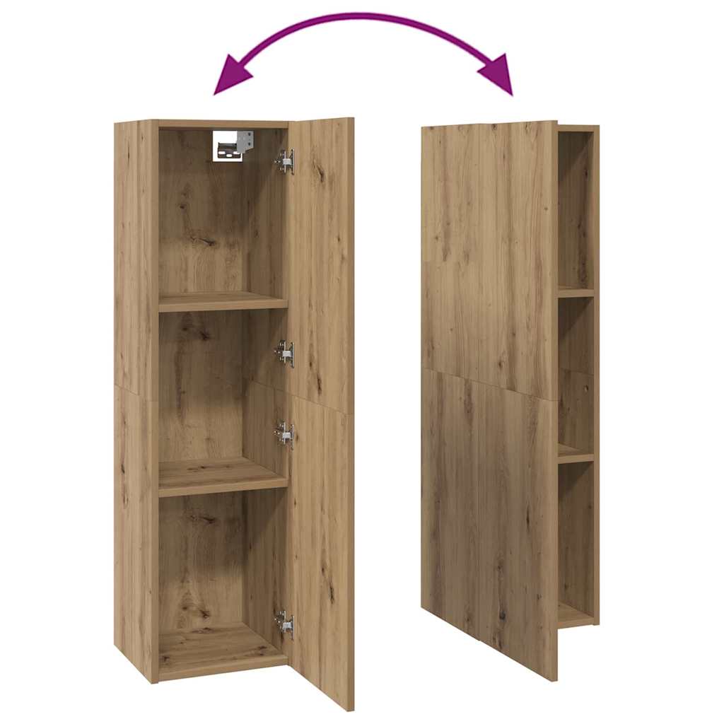 Wall Mounted TV Cabinet 4 pcs Artisan Oak Wood Based Material