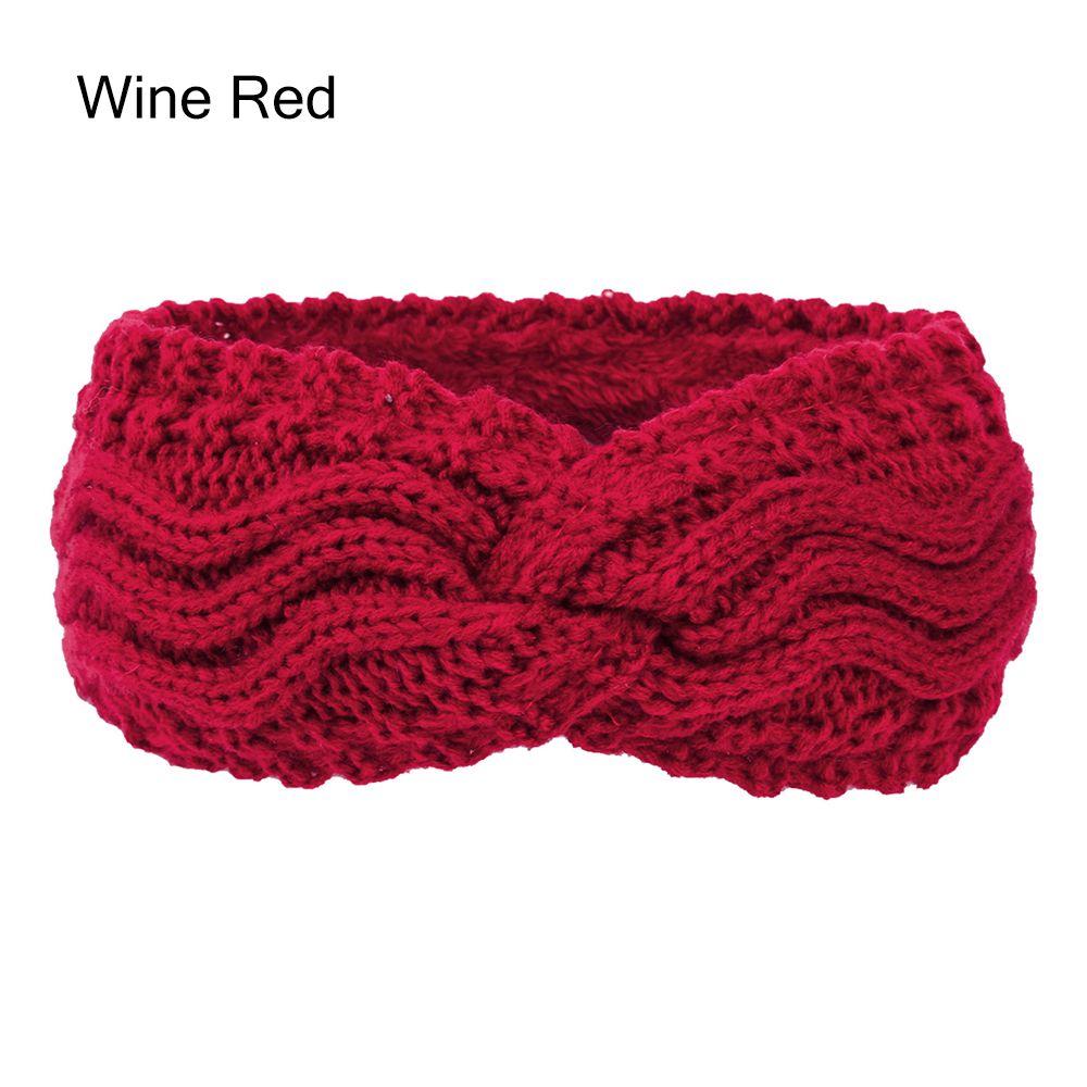 Зимние аксессуары для волос Эластичный вязаный крючком узел согревающий уши Вязаные повязки на голову Ободки для женщин