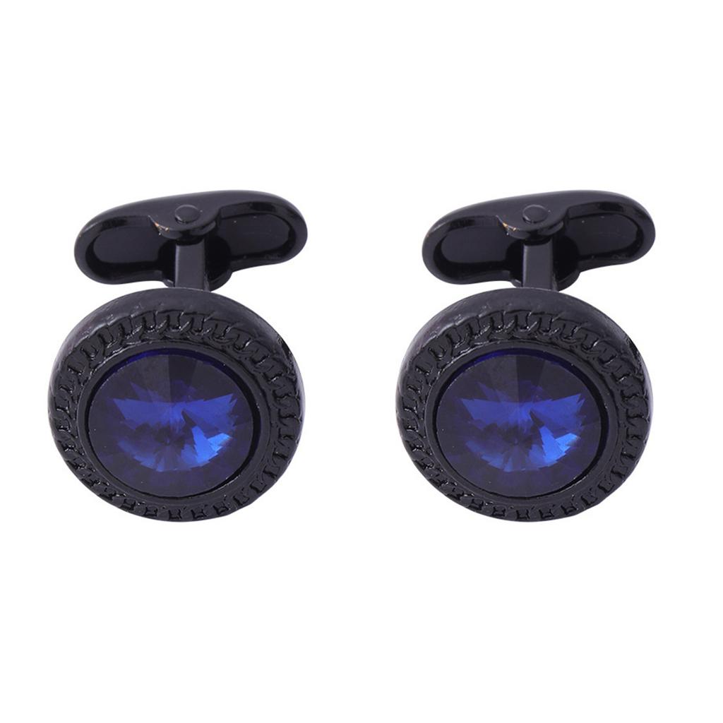 Men Crystal Cufflinks Black Color Business Conferences Cuffs Button for Gentlemen Shirt Wedding Cuff Links Gifts