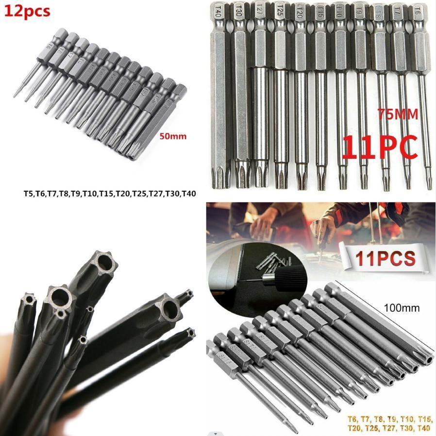 11/12 шт. Защищенный от несанкционированного доступа набор магнитных бит для дрели, отвертка с плоской головкой, шестигранный хвостовик 1/4", драйвер