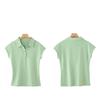 Женская футболка с короткими рукавами, корейская офисная футболка-поло Za Woman, повседневная женская рубашка с лацканами и короткими рукавами