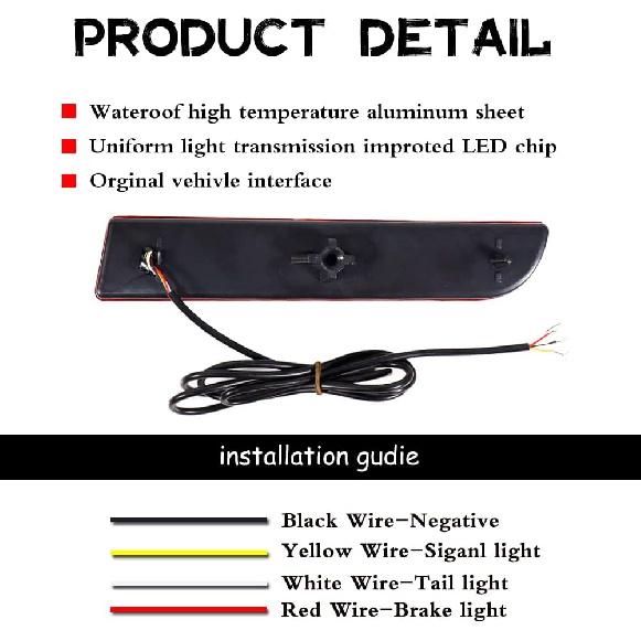 GTINTHEBOX Задний отражатель бампера LED с дымчатым стеклом, стоп-сигнал с последовательными указателями поворота и стробоскопом для Mitsubishi Lancer,