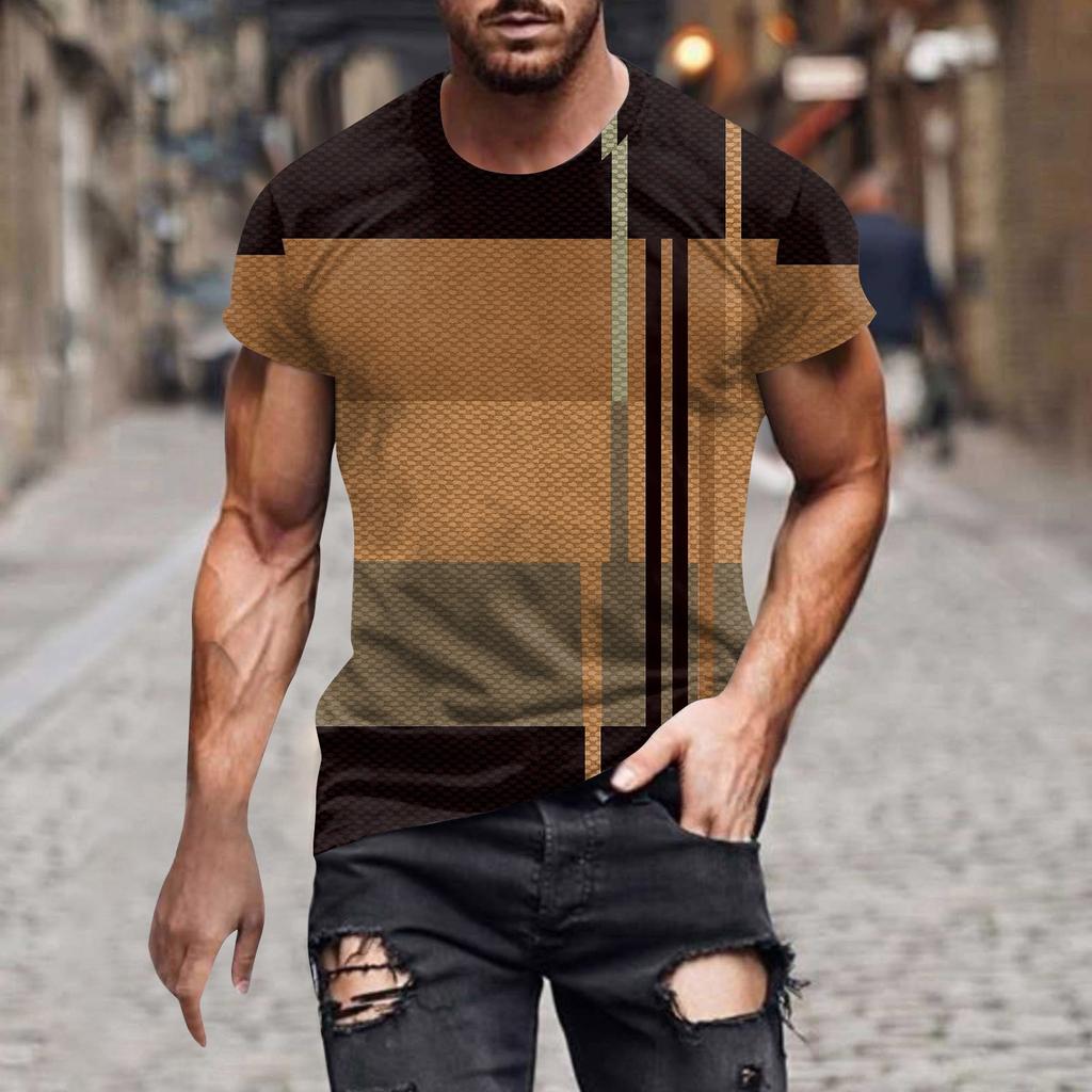 Мужская летняя футболка с принтом, мужской свободный повседневный топ с коротким рукавом