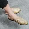 Модные летние мужские тапочки, блестящие уличные туфли для ходьбы, повседневные сандалии на плоской подошве, пляжная обувь, модные мужские туфли для вечеринок