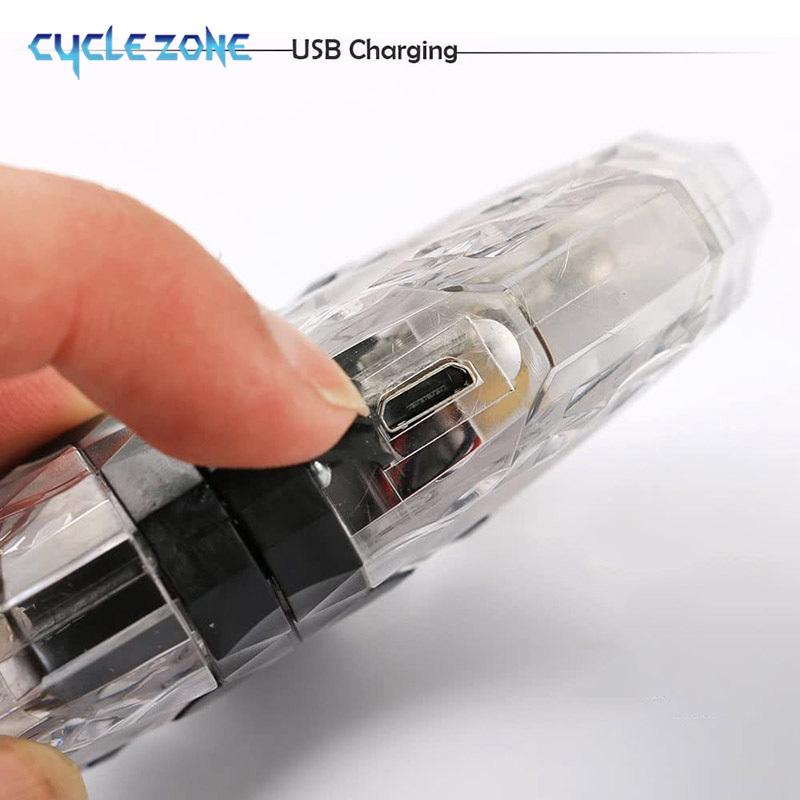 Bicycle Spoke Light Bike Wheel Lights LED Rechargeable Bike Scooter Warning Lamp RGB Colorful Night Cycling Signal Lamp