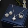 Pearl Stud Earrings & Necklace Set: 925 Sterling Silver with Natural Freshwater Pearls
