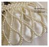 French Pearl Handbag: Elegant Women's Beaded Evening Bag, Large Capacity, Handmade Woven Shoulder Bag.