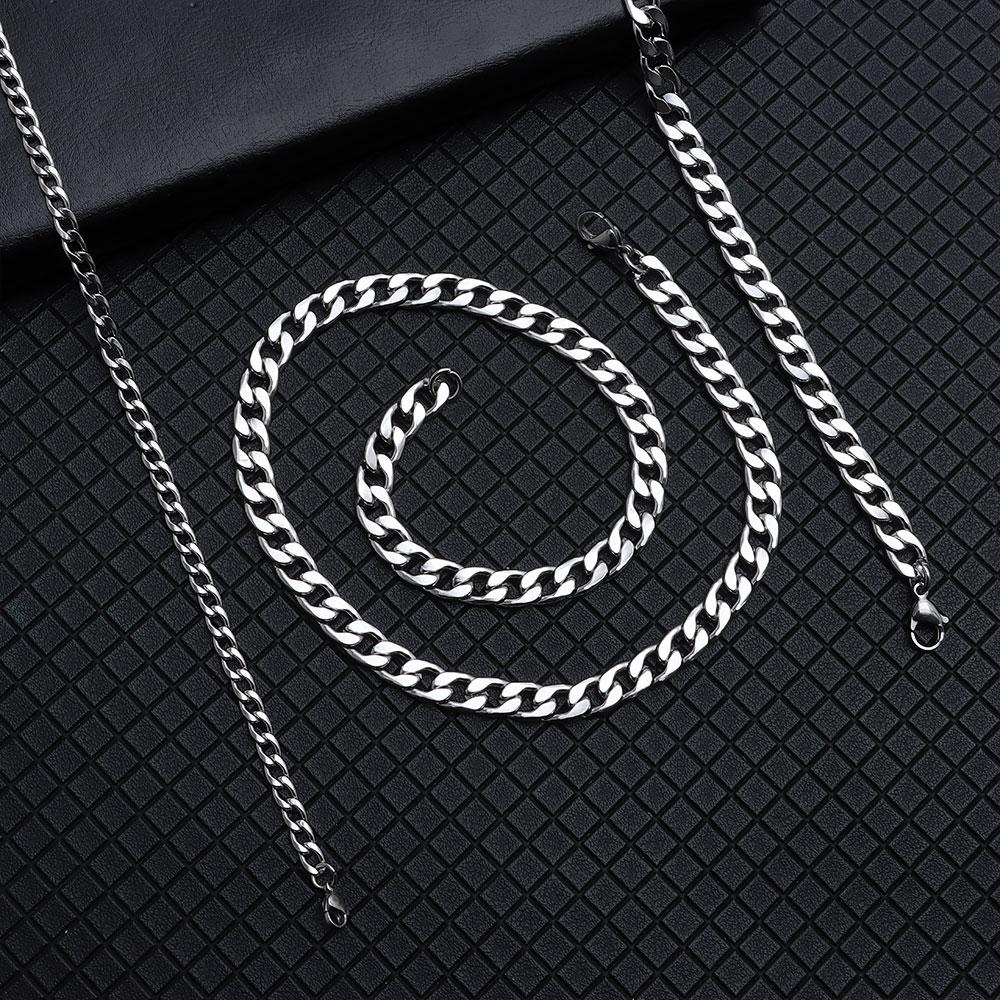 5/7/9/MM Men Punk Gothic Choker Cuban Chain Metal Collar Heavy Link Stainless Steel Necklace