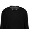 Emporio Armani FW23 Вязаный свитер с полосатой отделкой, круглым вырезом и длинными рукавами, мужской свитер, черный 6R1MXG-1MNGZ-0999