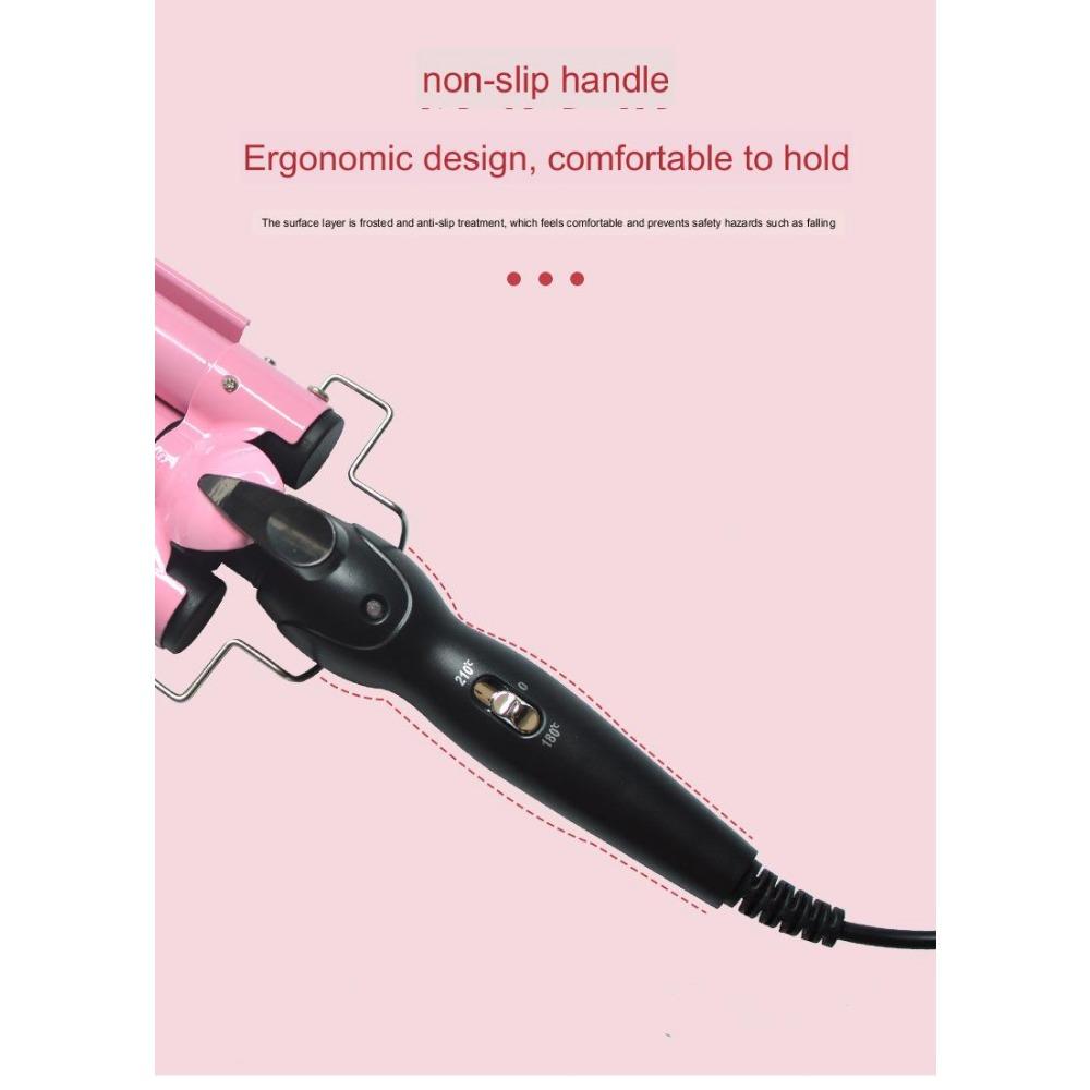 Палка для завивки дома Палочка для яичного рулета Золотая щипцы для завивки с тремя трубками Большая волна Электрическая палочка для завивки Шина