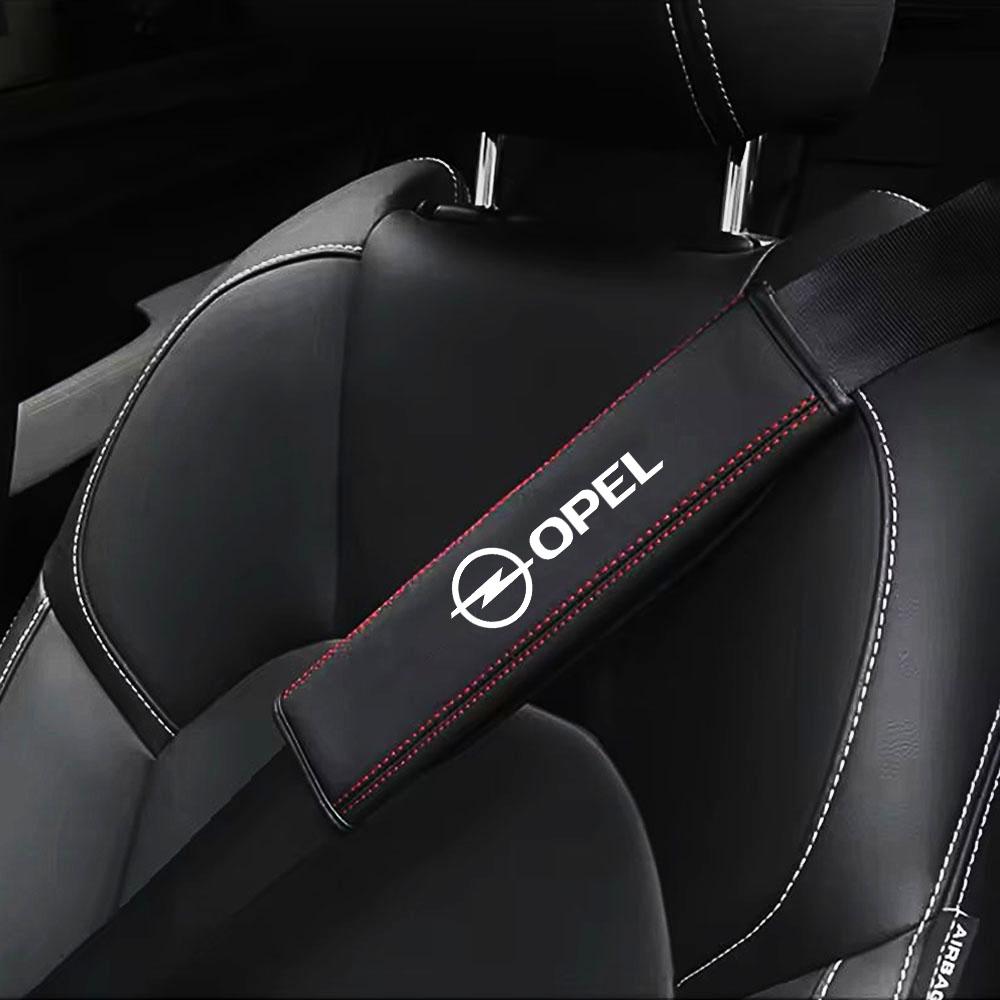 2pcs Car Seat Belt Shoulder Pads Leather Decoration For opel insignia astra j h g corsa d zafira b QA5