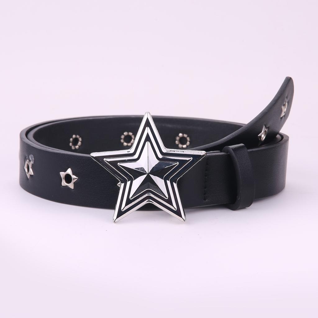 Dopamine Belt Women'S Pentagon Star Hollow Jeans With Dress Accessories Millennium Belt