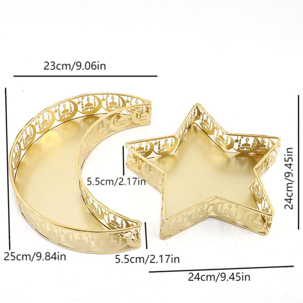 Iron Material Dessert Tray Moon Star Shaped Food Storage Container Dinner Plate Table Decor