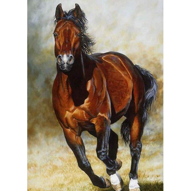 5D DIY комплект алмазной живописи «Лунный свет и лошадь в джунглях» Алмазная вышивка стразы украшения для дома