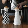 400/800ml Ceramic Oil Dispenser Bottle Dust-proof Design Handmade Ceramics Oil Can for Kitchen Cooking Olive Oil Soy Sauce Vinegar Cruet Storage