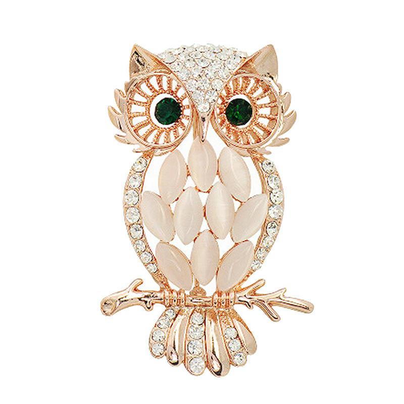 Big Owl Brooches Bouquet Vintage Wedding Hijab Scarf Pin Up Buckle Broches