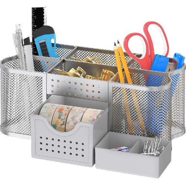 Deco Brothers Desk Organizers Pen Holder Office Caddy Storage, Black