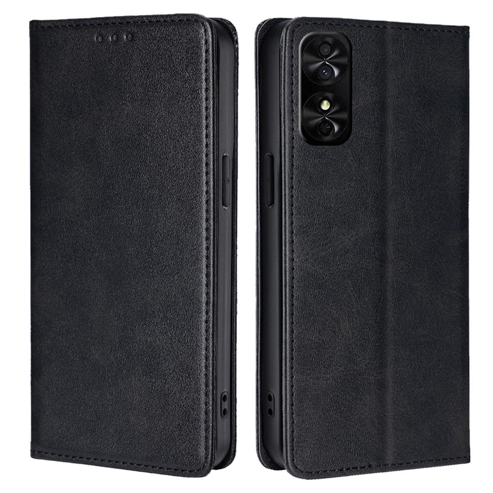 For TCL 50 SE Shockproof Phone Case Calf Texture Leather Folio Flip Cover with Card Holder