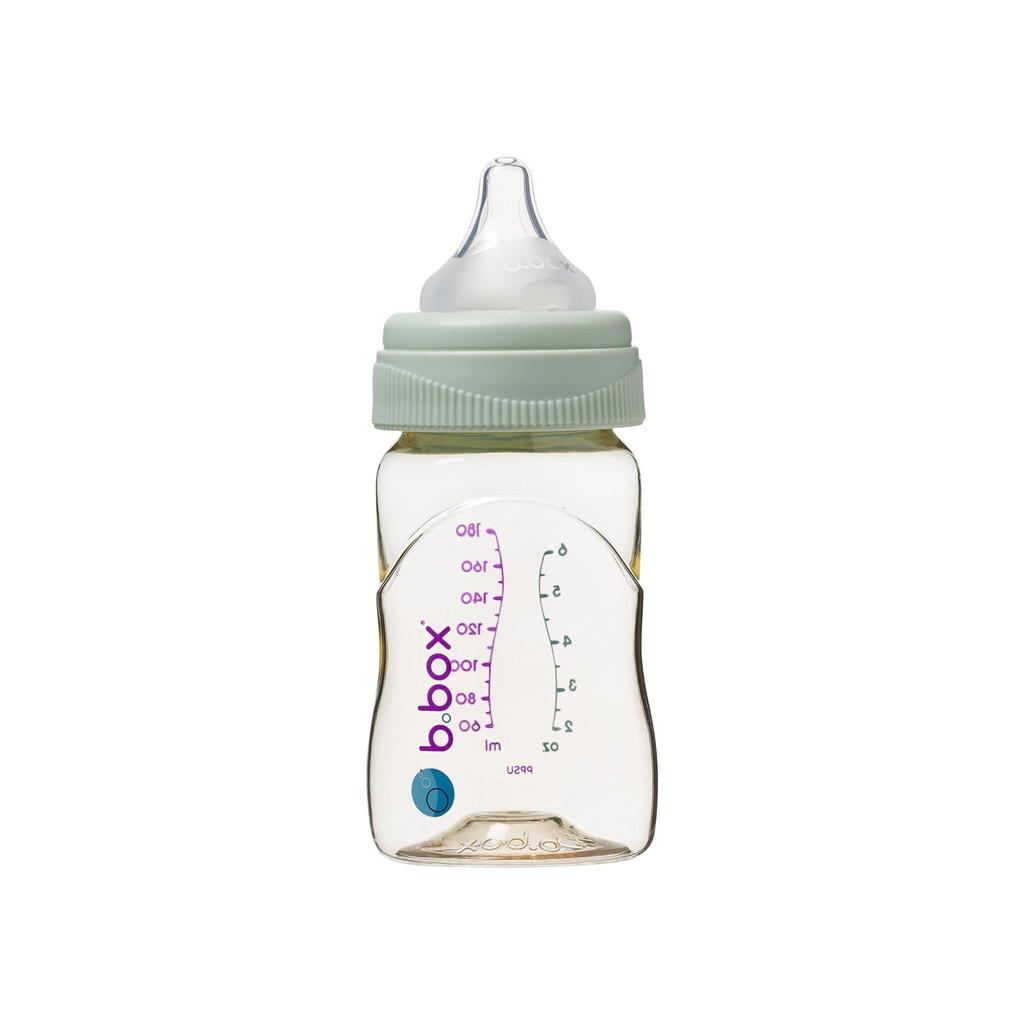 Baby Bottle 180ml PPSU Material Microwave Safe Genuine Baby Bottle Sage B.box Sterilization/Dishwasher [b.box Product] [PPSU 180ml]