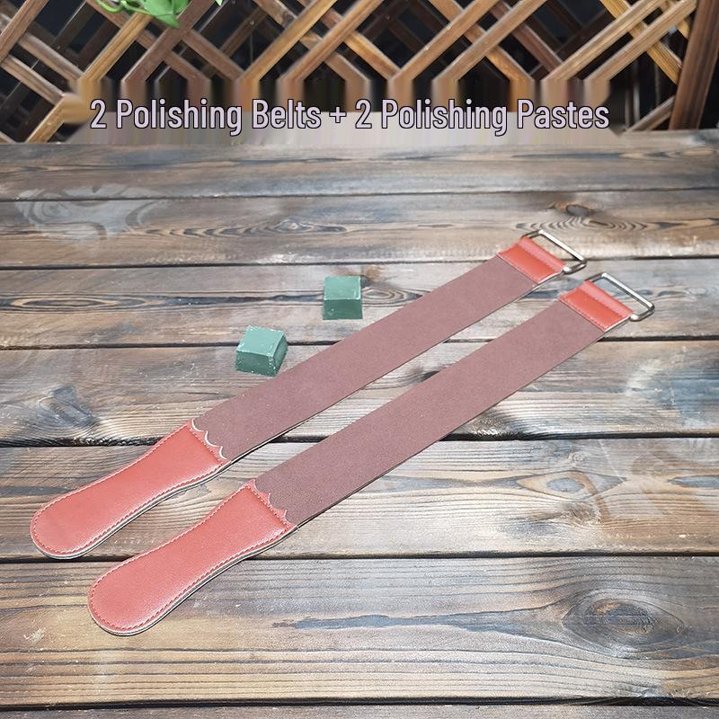 Double-Sided Genuine Cowhide Razor Sharpening Cloth with Metal Ring