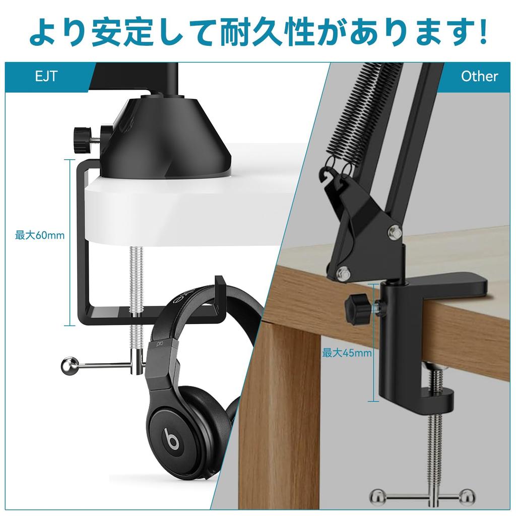 Стойка для микрофона Giecy, стойка для микрофонной стрелы, стойка для микрофонной стойки, нагрузка на стойку с зажимом для микрофона, дюйм Совместимо с микрофонами, такими как HyperX