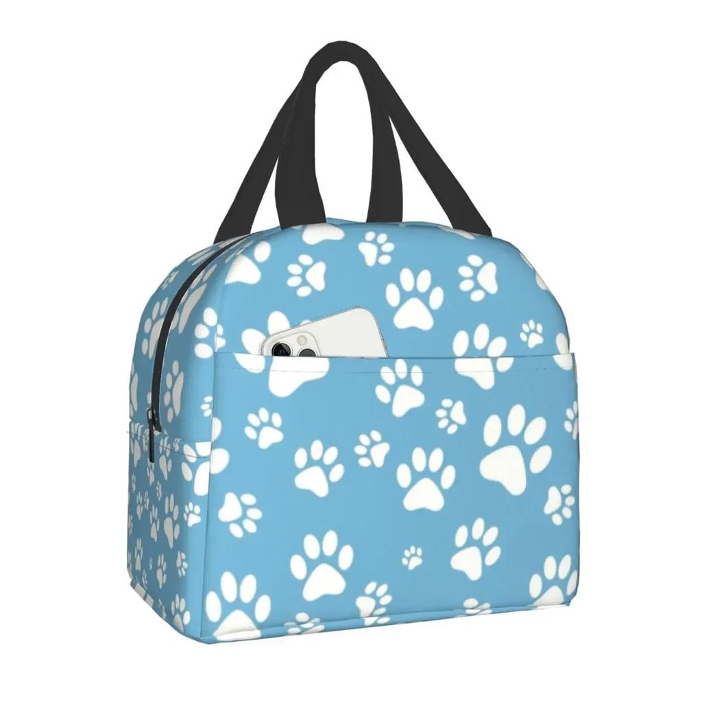 Узор лапы питомца, отпечаток животного, изолированный ланч-бокс для школы, офиса, следа собаки, подарок на пикник, термохолодильник, ланч-бокс для женщин