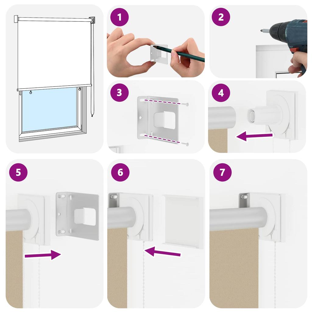 Outdoor Roller Blinds with UV Protection Beige 100 x 140 cm