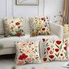 Романтические цветы Наволочка Короткий плюш Принт Наволочка для подушки Квадратные Наволочки для диванных подушек Домашний декор для дивана