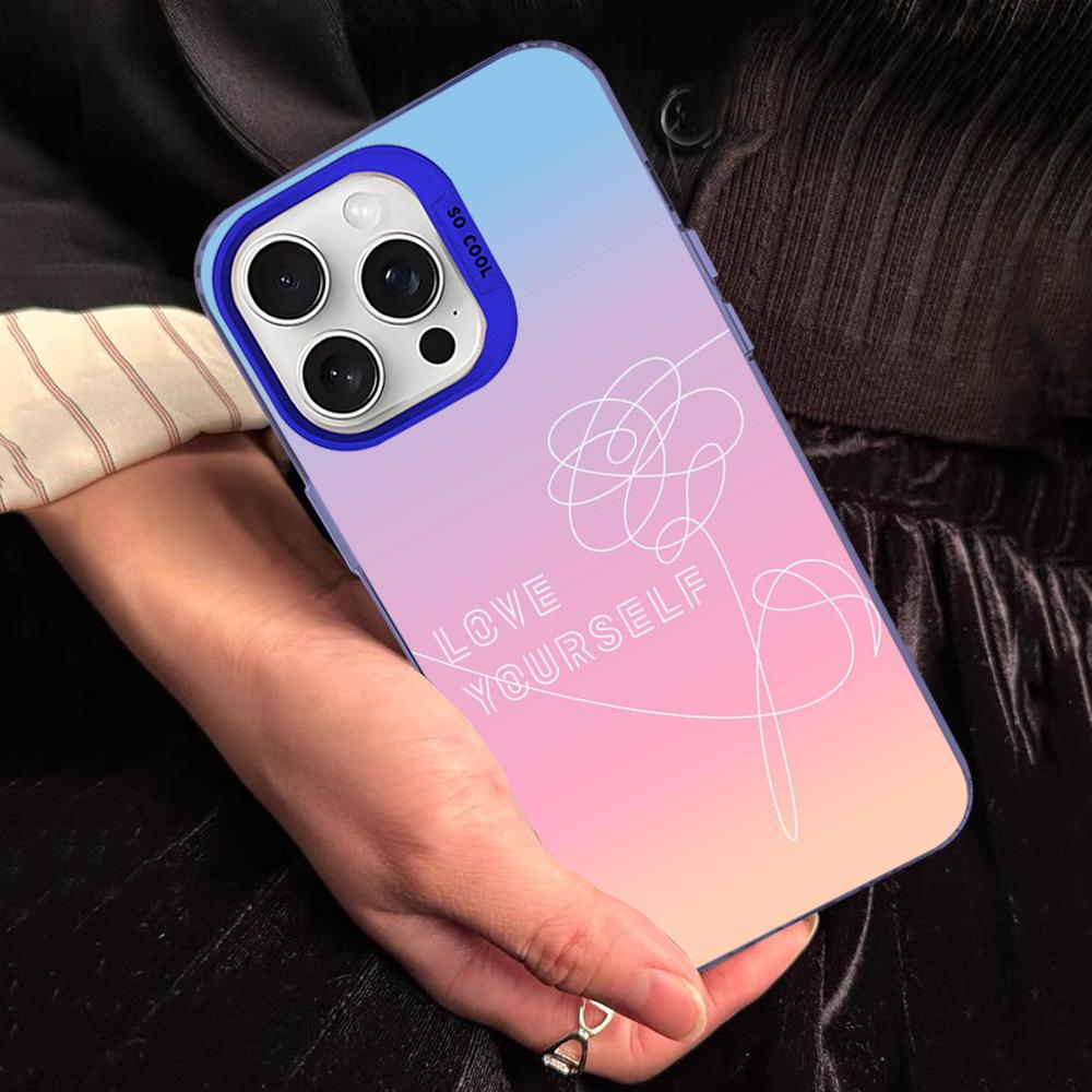 Милый чехол для телефона 'Люби себя' для iPhone 16 15 14 13 12 11 Pro Max X XR XSMAX 8 7 Plus Матовый противоударный задний чехол