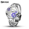 Синьхуа браслет из нержавеющей стали кварцевые часы дизайнерские женские часы с бриллиантами