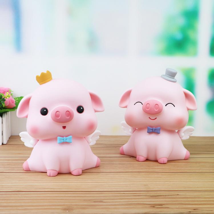 Korean Cute Pig Children's Money Box | Internet Celebrity Cartoon Drop-Proof Silicone Piggy Bank Ornament